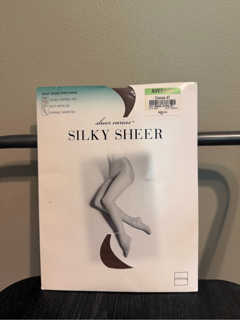Vintage JCPenney Sheer Caress Silky Sheer Pantyhose Cocoa 47 Average NOS